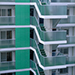 Construction d'un immeuble d'appartements, région de Tokyo -  balustrade en verre
